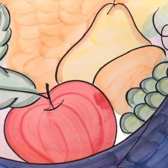 "ALFRESCO" 14" ROUND SERVING PASTA BOWL FRUIT DESIGN 14" - Picture 4 of 6